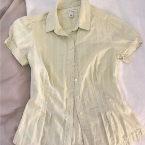 Banana Republic Light Yellow Women's Button Down Shirt